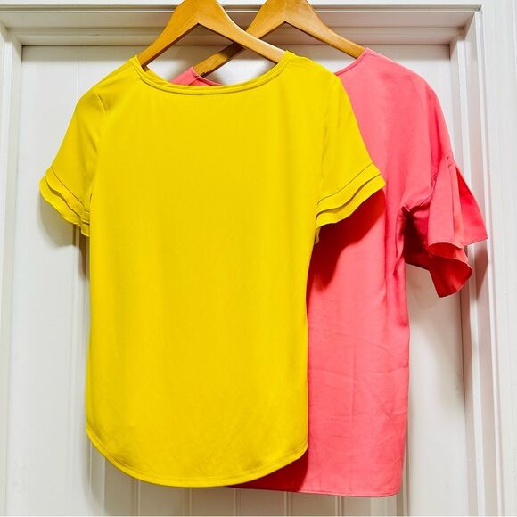 Ann Taylor Yellow & Salmon Color Blouses - Picture 4 of 7